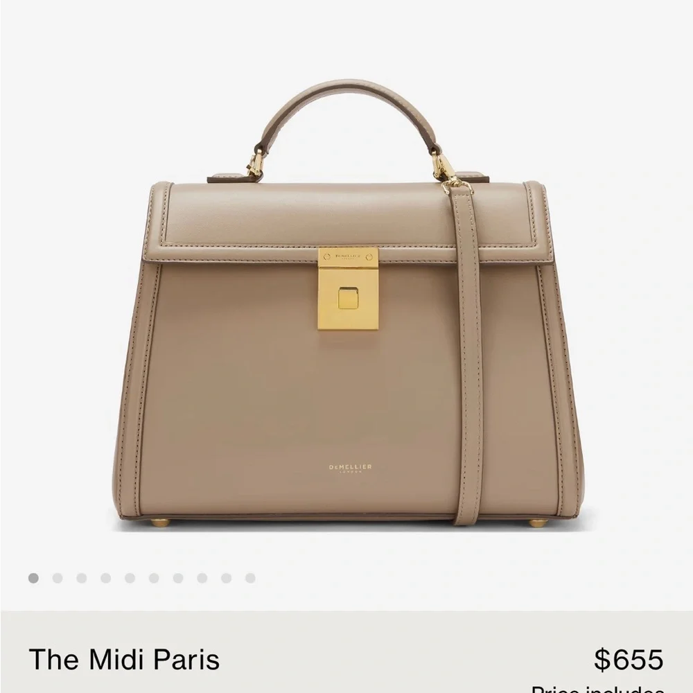 Demellier Midi Paris in Stone Grey - Picture 12 of 14